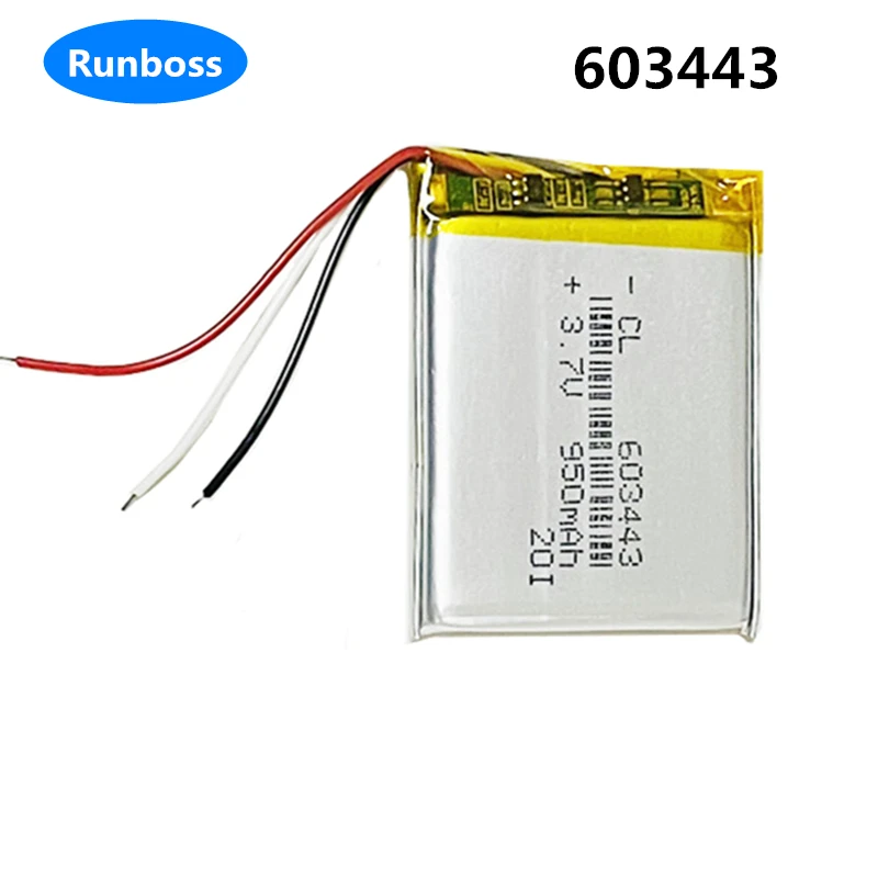 New 3.7V 950mAh SRP603443 603443 For Astro A50 A20 , MX Master Bluetooth Earphones Wireless Headset Battery 3 Wires