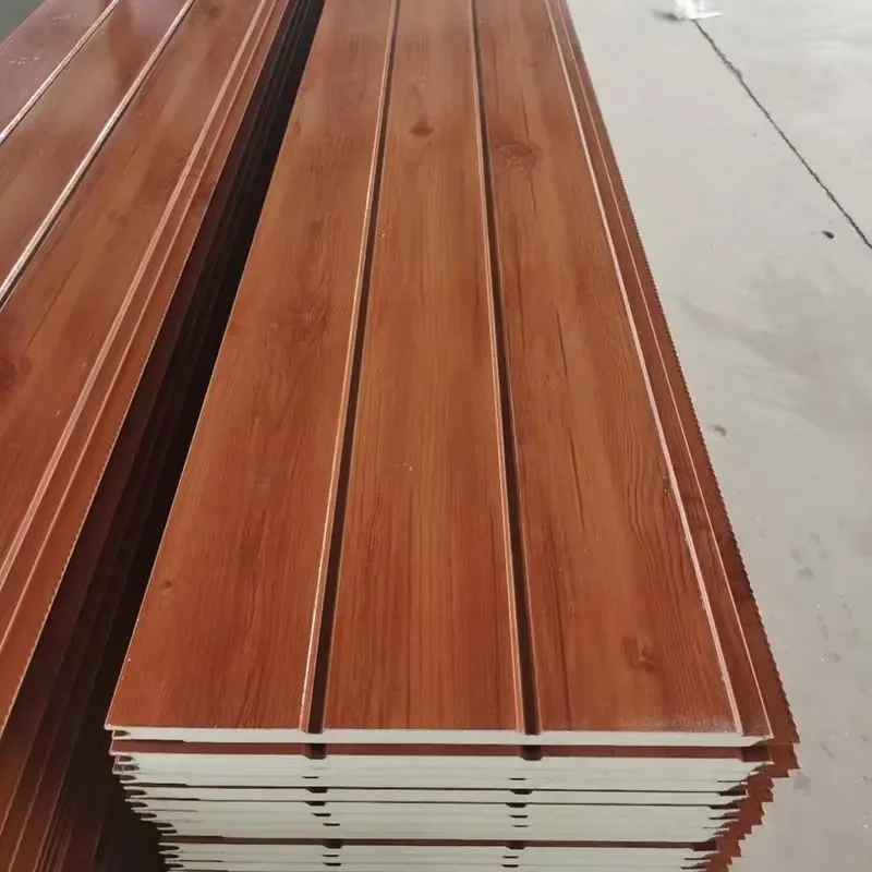 Modern Light Steel Exterior Wall Insulation Decoration Integrated Panel Manufacturer's Carved Polyurethane Sandwich Panel