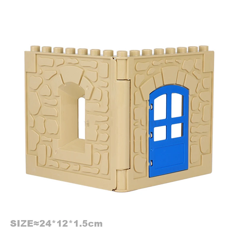 Big Building Blocks House Accessory Parts Roof Window Wall Construction Assemble Duplo Bricks Educational Toys For children gift