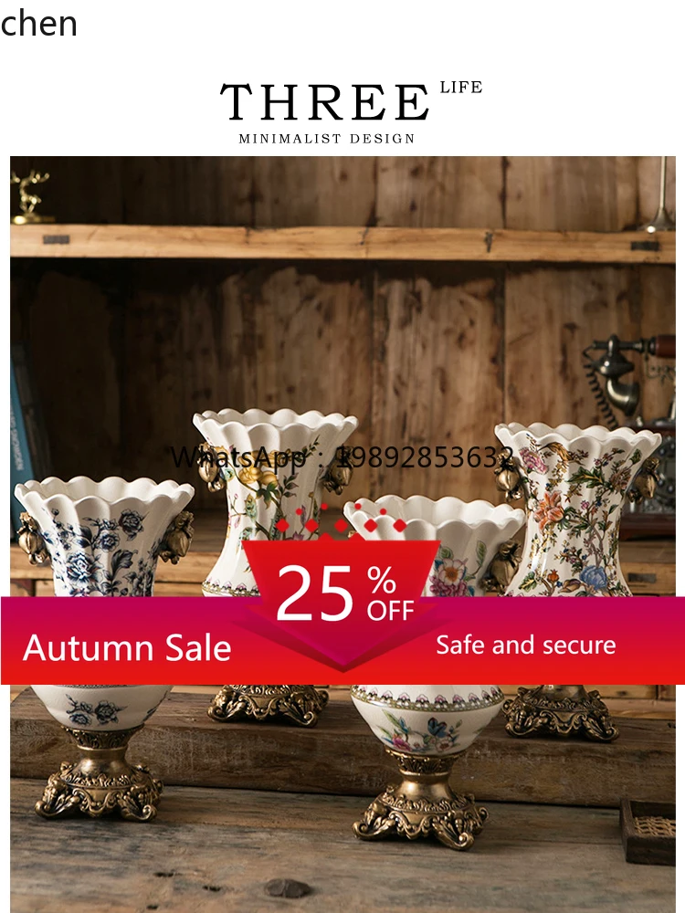 

Vase American Retro Ice Crack Ceramic Creative Home Decoration Ornament