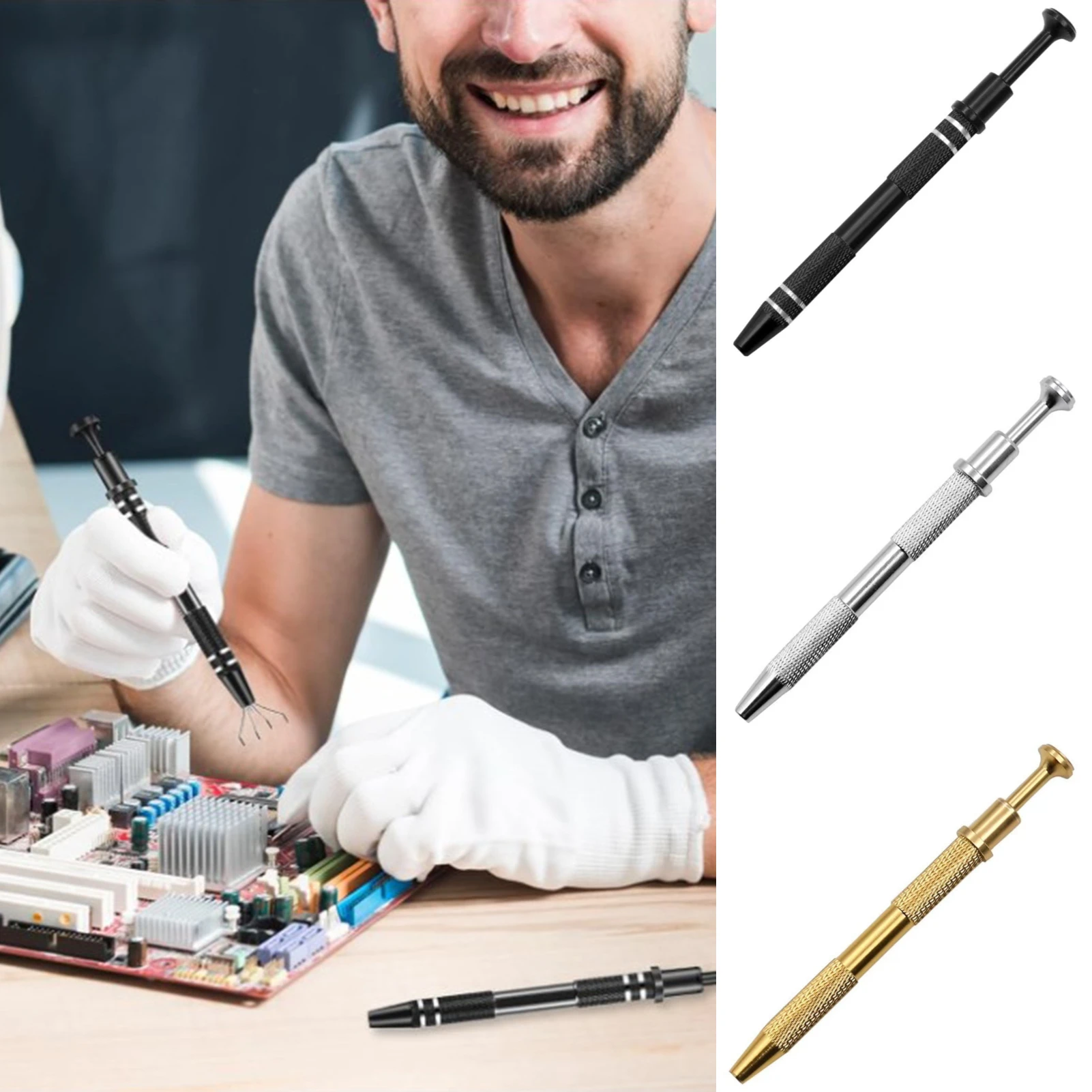 

4-Claw Jewelry Grabber Tool Aluminum Alloy Mini Rhinestone Claw Tweezers Suitable for Pearl Small Parts Nails Sponge
