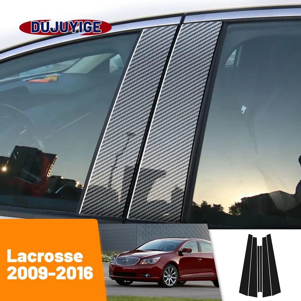 

For Buick Lacrosse 2009-2016 2010 2011 2012 2013 2014 Carbon Fiber Window Door Column Deal B C Pillar Post Cover Trim Sticker