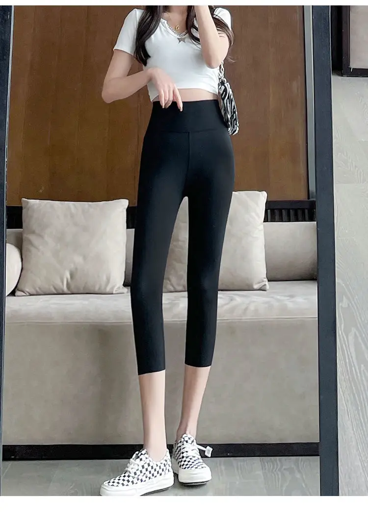 امرأة الصالة الرياضية طماق عالية الجودة الكلاسيكية مطاطا التدريب الرياضة طماق السراويل السوداء للمرأة العصرية الشارع الخريف مايكرو القرن