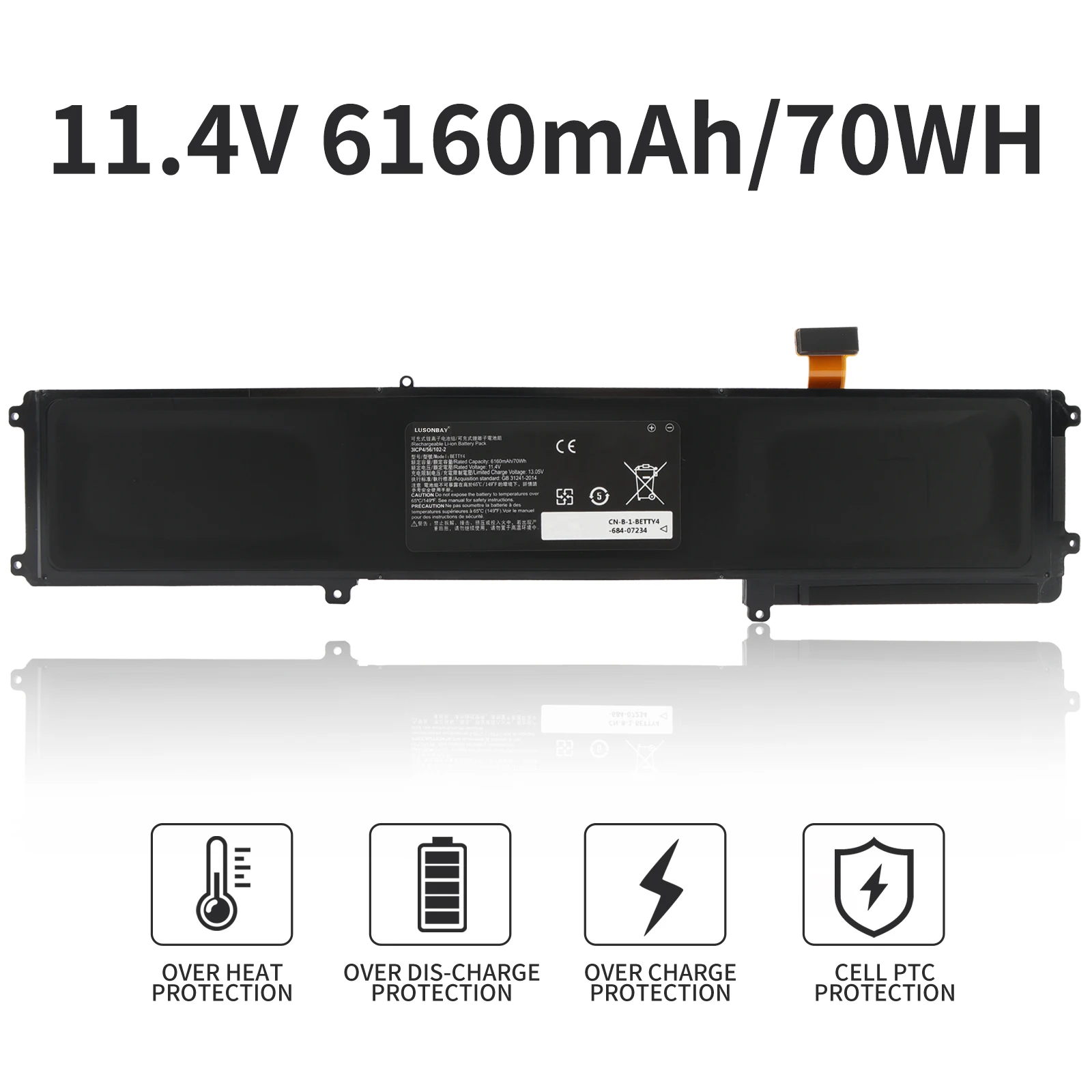 LUSONBAY 70Wh BETTY4 Battery Replacement for Razer Blade 2016 14