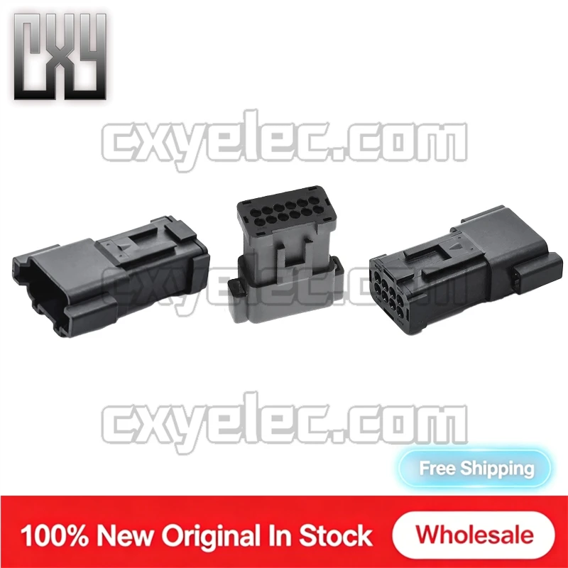 132015-0130 8Pin Female Connector Housing With Cap 2x4 IP69K Waterproof Black For Car Engine Truck Engineering Wiring Harness