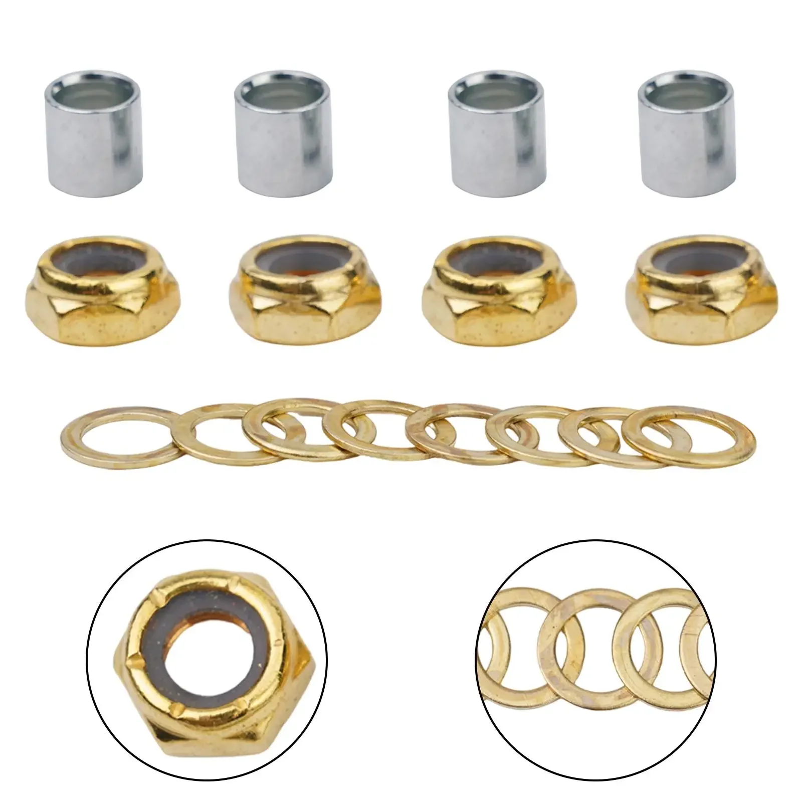 1 Pcs Skateboard Bearing Gasket Washer Nut Set Skateboard Repair Nut Set Outdoor Repair Replace Sport Accessories