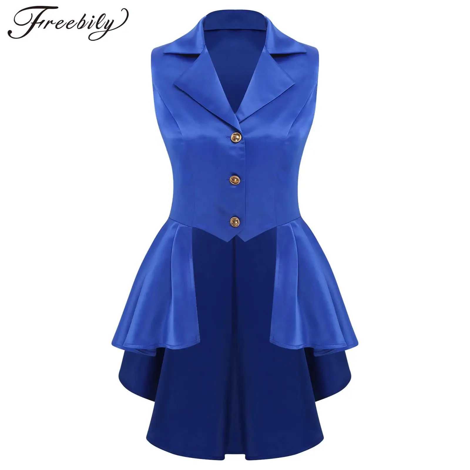 Frauen viktorianischen Wasserfall Weste Jacke Oberbekleidung Halloween mittelalterlichen Vampir Cosplay Kostüm Gothic Steampunk Smoking Mantel
