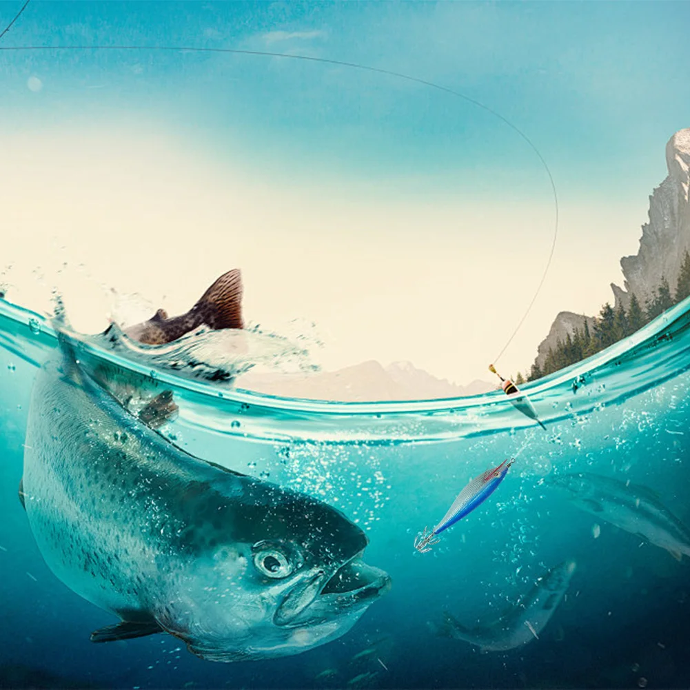 10 جرام/10 سنتيمتر خطاف صيد على شكل سمكة الطعوم هوك مزدوج متوهجة الأخطبوط الطعم أدوات صيد السمك توهج في الظلام الأخطبوط الطعم للمياه المالحة والمياه العذبة #6