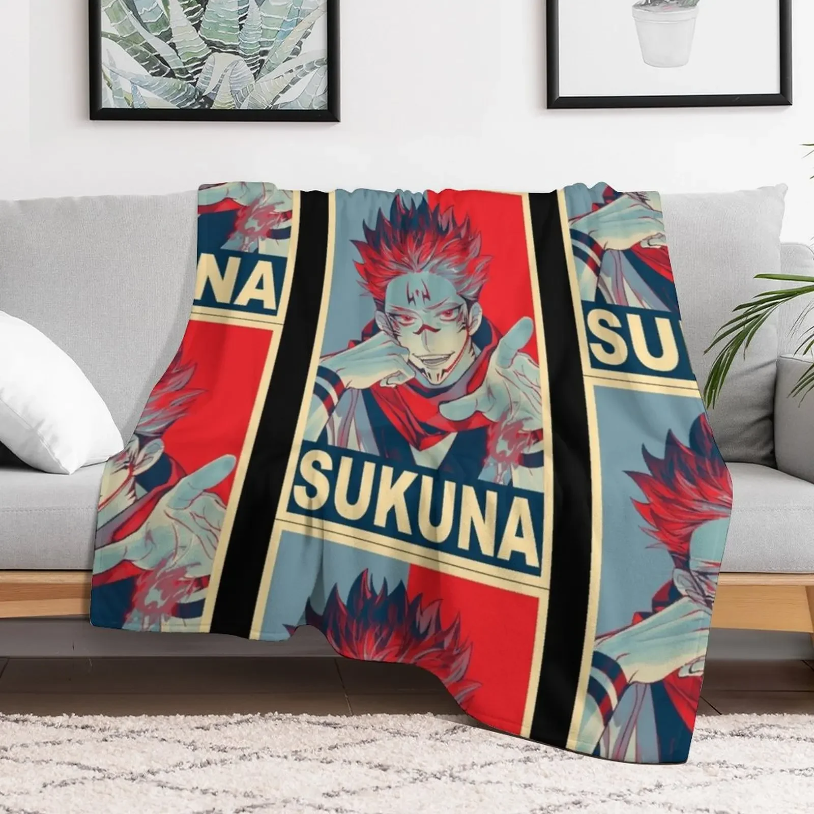 Sukuna - Poster Throw Blanket Designers Heavy Blankets