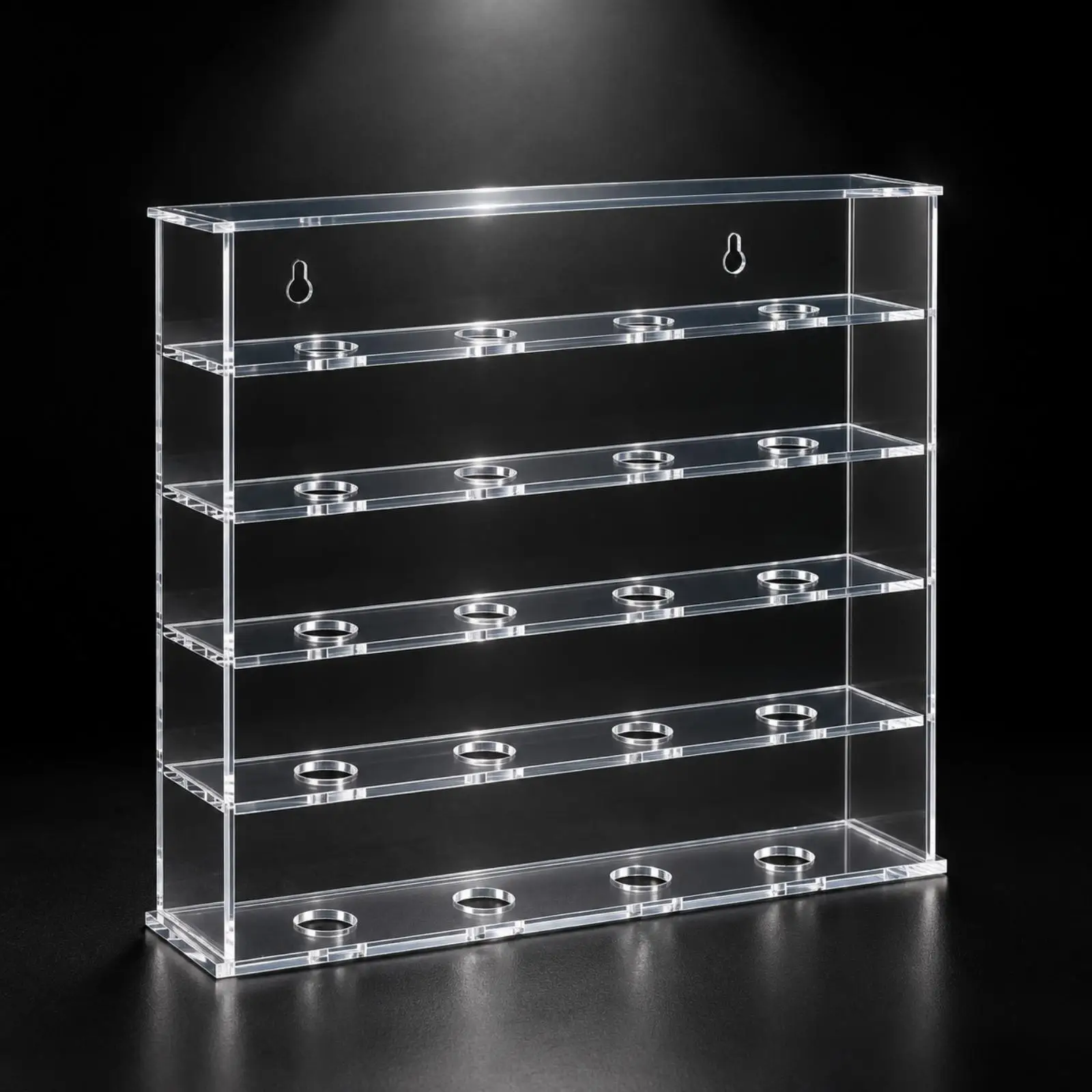 Clear Acrylic Wall-Mounted Ball Display Cabinet 5-Tier Table Tennis Ball Display Cabinet Space Saving Modern