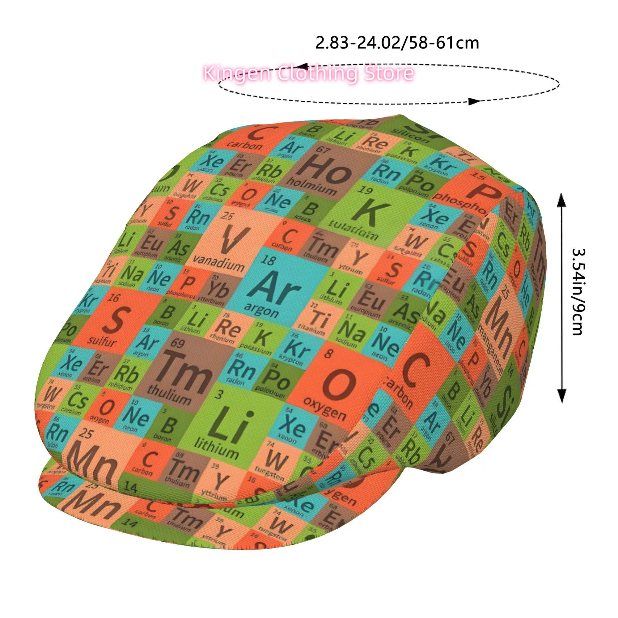 1pc of a Deconstructed Periodic Table Beret, a Vintage Newsboy Cap, Suitable for Everyone, an Essential Fashion Item for Both Ou