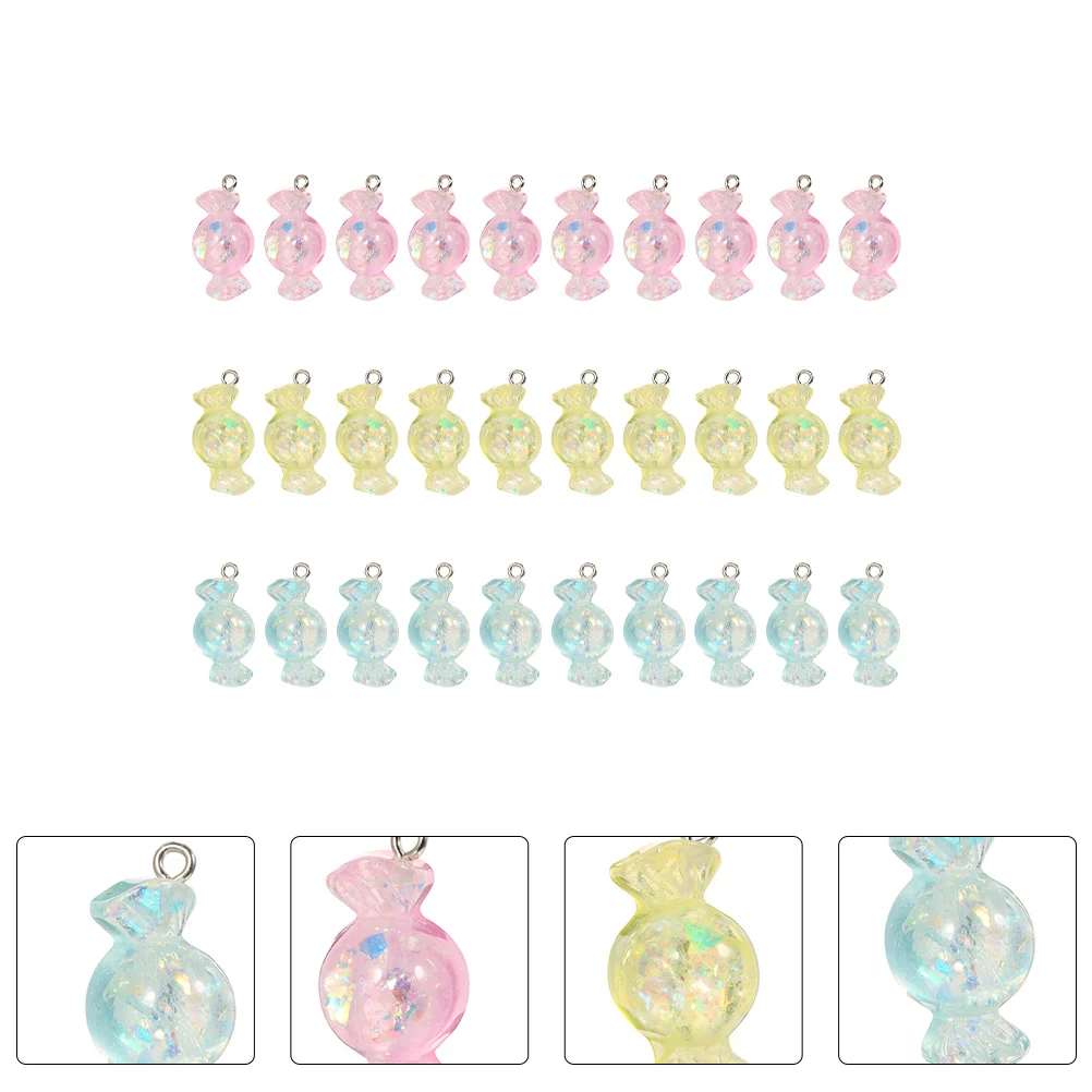 

30pcs Candy Pendant Sweet Resin Jewelry Accessories Craft Necklace Bracelets Earrings Keychains Phone Case Decor Gift Resin