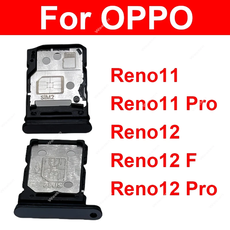 SIM Card Tray For OPPO Reno 11 Reno11 Pro Reno12 F Reno 12 Pro 4G 5G SIM Card Tray Slot  Card Reader Holder Socket Repair Parts