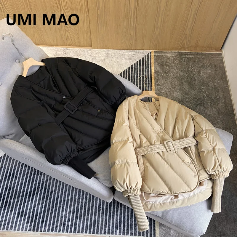 UMI MAO 90 White Duck Down Jacket New Short Style Small Height Waist Cinched To Show Thinning Temperament Winter Coat For Women