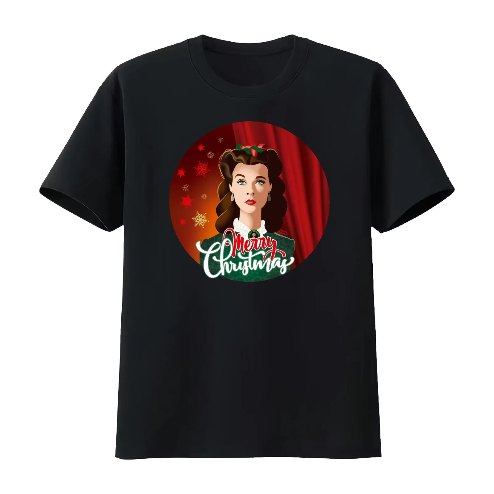 Merry Scarlett Christmas T-Shirt Summer Casual Cotton Tee Oversized Streetwear Tops Vintage Graphic Print Unisex Men Women