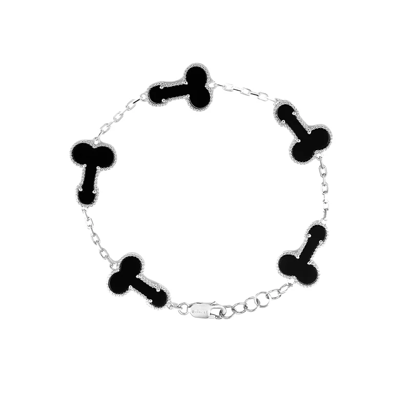 Spoof DicCleef-pulsera de acero de titanio con diseño de concha Punk para hombres y mujeres, joyería de moda con personalidad, broma Genital, Hip Hop