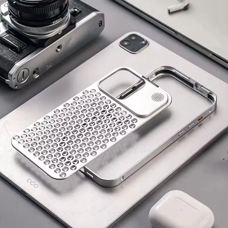 Funda de teléfono de Metal con disipación de calor para Iphone 13, 12, 14, 15 Pro Max 15 Plus, funda de teléfono de refrigeración de aluminio extraíble con fragancia de lujo