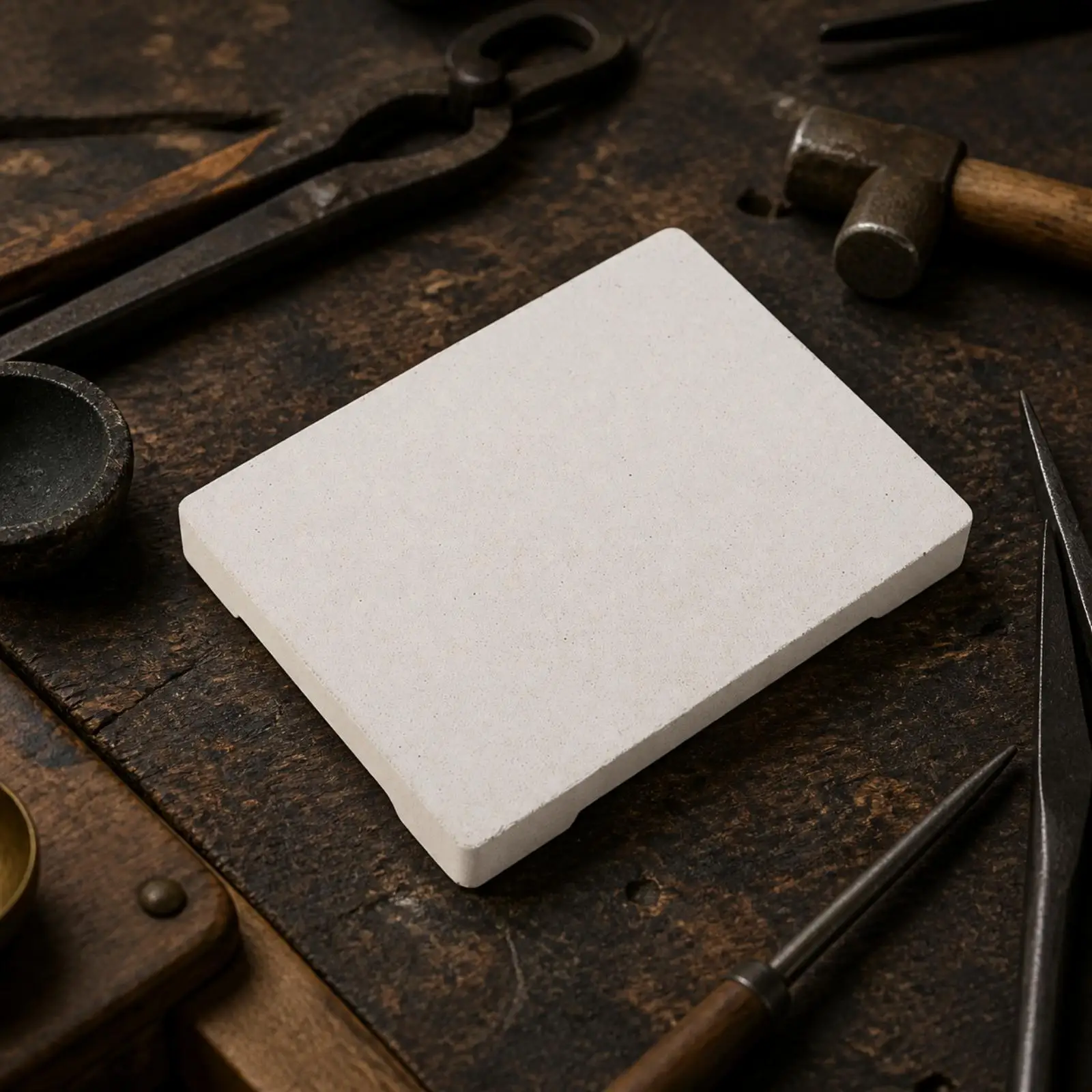 High Temp Melting Crucible Bowl Refractory Brick Rectangular Slab for Goldsmith Soldering Metal Processing Workshop
