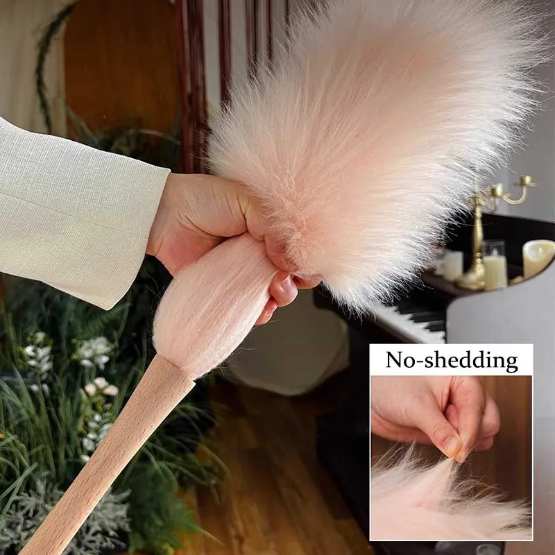 Luxury Home Cleaning Real Wool Duster Electrostatic Dust Removal Hanging Feather Dusters Cleaner for Car Piano Lamp Furniture