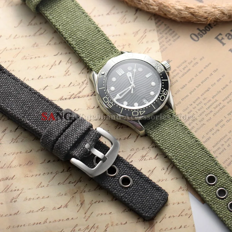 20mm 22mm 24mm Denim Canvas Armband Universelles Nylon-Uhrenarmband Militär Herren Sportarmband Herren Damen Gewebtes elastisches Armband