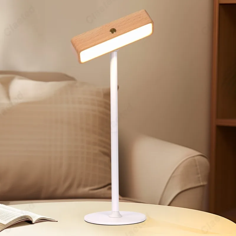 Creative Simple LED Charging Solid Wood Magnetic Small Table Lamp Wall Lamp Bedroom Bedside Lighting Lamps