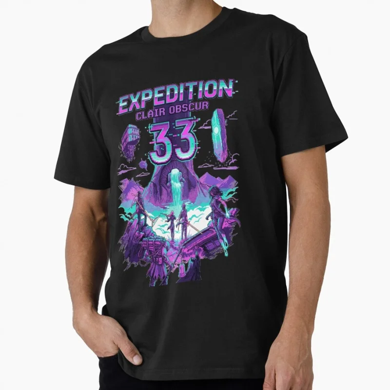 

Expedition 33 Clair Obscur Retro Arcade Nostalgia Turn tee 100% cotton printed Men's Short Sleeve Graphic T-Shirt All size tops