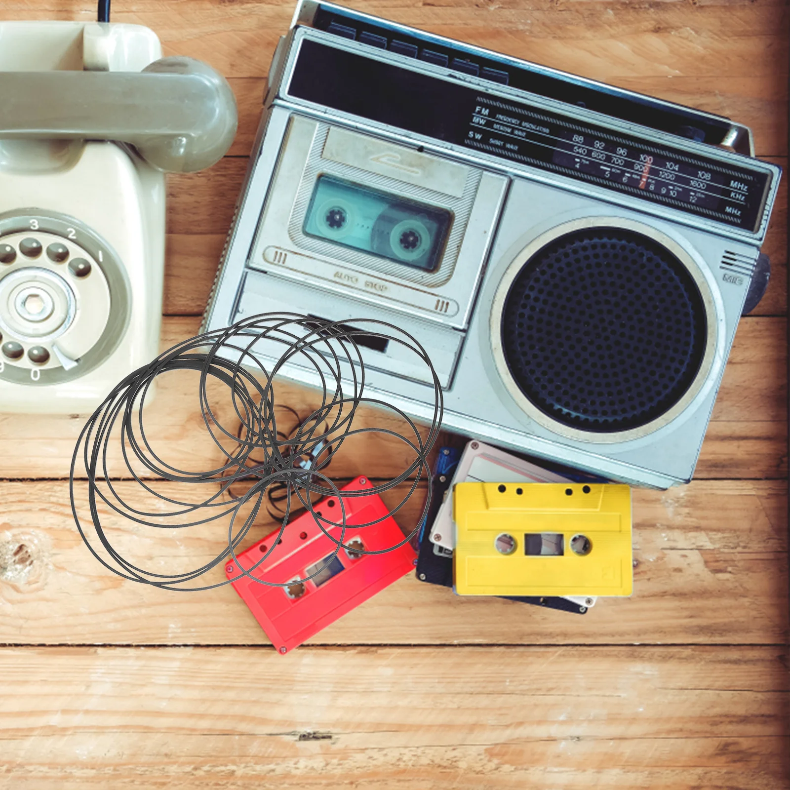 50pcs Cassette Tape Machine Belt 1Mm Rubber Replacement For Record Player Recorder Dvd Drive Repair Smooth Rotation Cassette