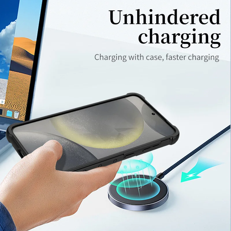 For Samsung Galaxy S25 S24 S23 Ultra Plus Case Matte MagSafe Wireless Charging TPU Airbag Protective Cover For Galaxy S25 Ultra - Image 3