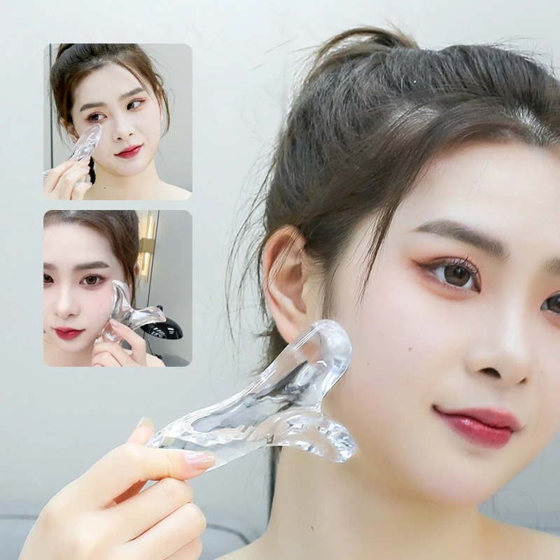 

Transparent Crystal Guasha Board Y-shaped Facial Lifting Anti-Wrinkle Massage Board Full Body Beauty Spa Acupoint Massage Tool