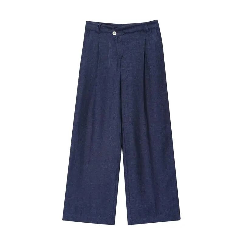 Neuankömmling Herbst 2025, Damen Faion Leinen Zweireiher Svel Round Ne Weste Tank Top Round Ne Button Sle