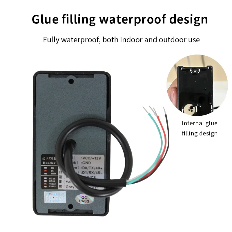 125khz Wiegand26 13.56Mhz NFC Waterproof Access Control Proximity Card Reader RFID Support ID EM Reader With RS232 RS485 UART