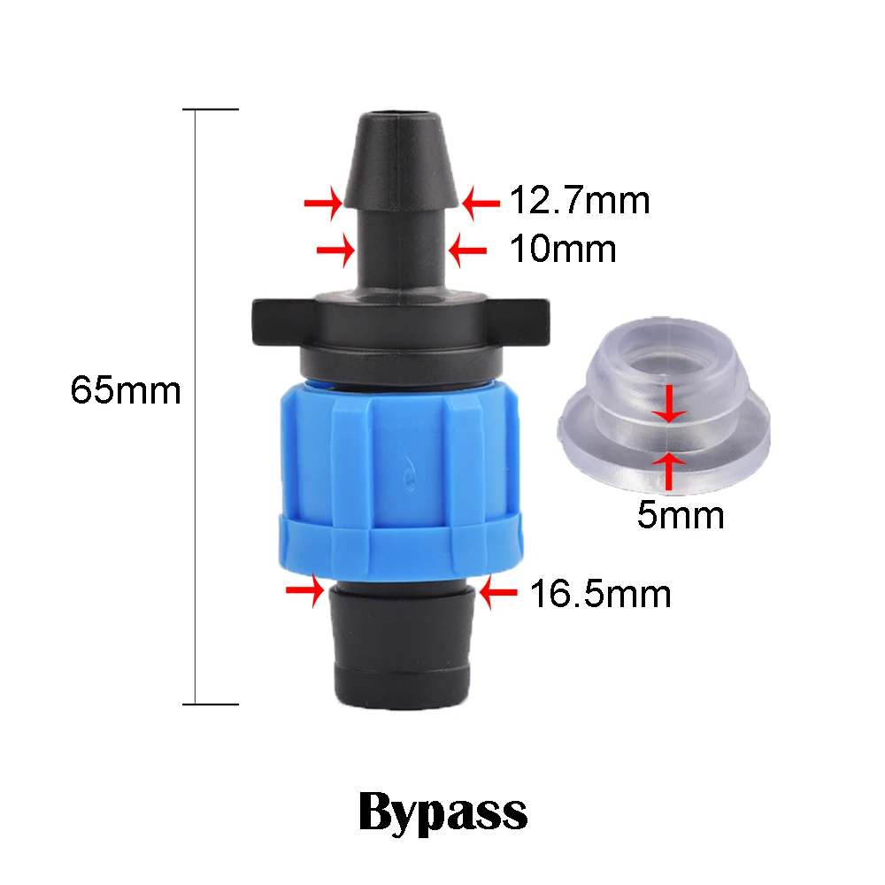 1/2 micro 16 16mm micro conectores de fita de irrigação gotejamento reparação cotovelo fim plug rosca bloqueio torneira acessórios jardim irrigação