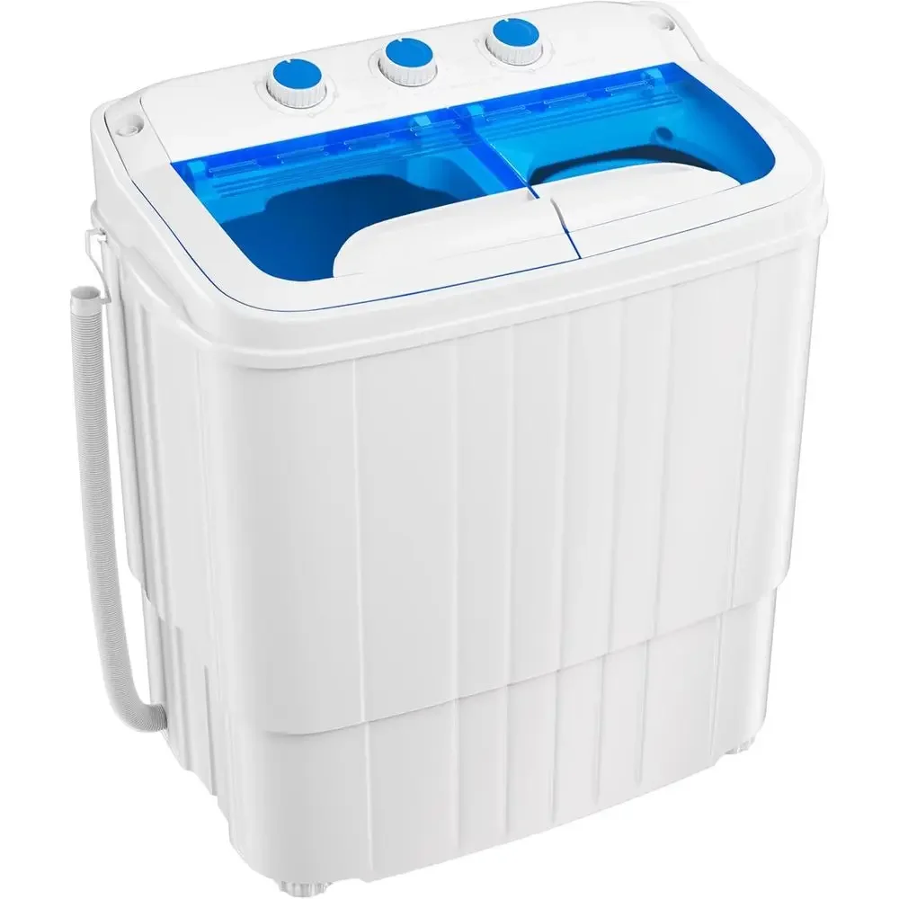 Compact 16lbs Twin Tub Portable Washer & Dryer Combo - Laundry Machine for Home, Apartment, Dorms, RV (Blue)