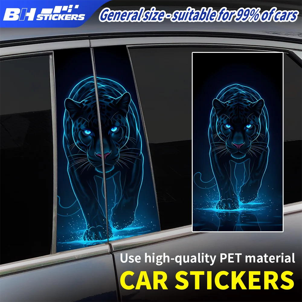 

Animals Black Panther Vinyl Decal Protecting Car Door Window B Pillar Center Post Trim Strip Stickers Universal Car Accessories