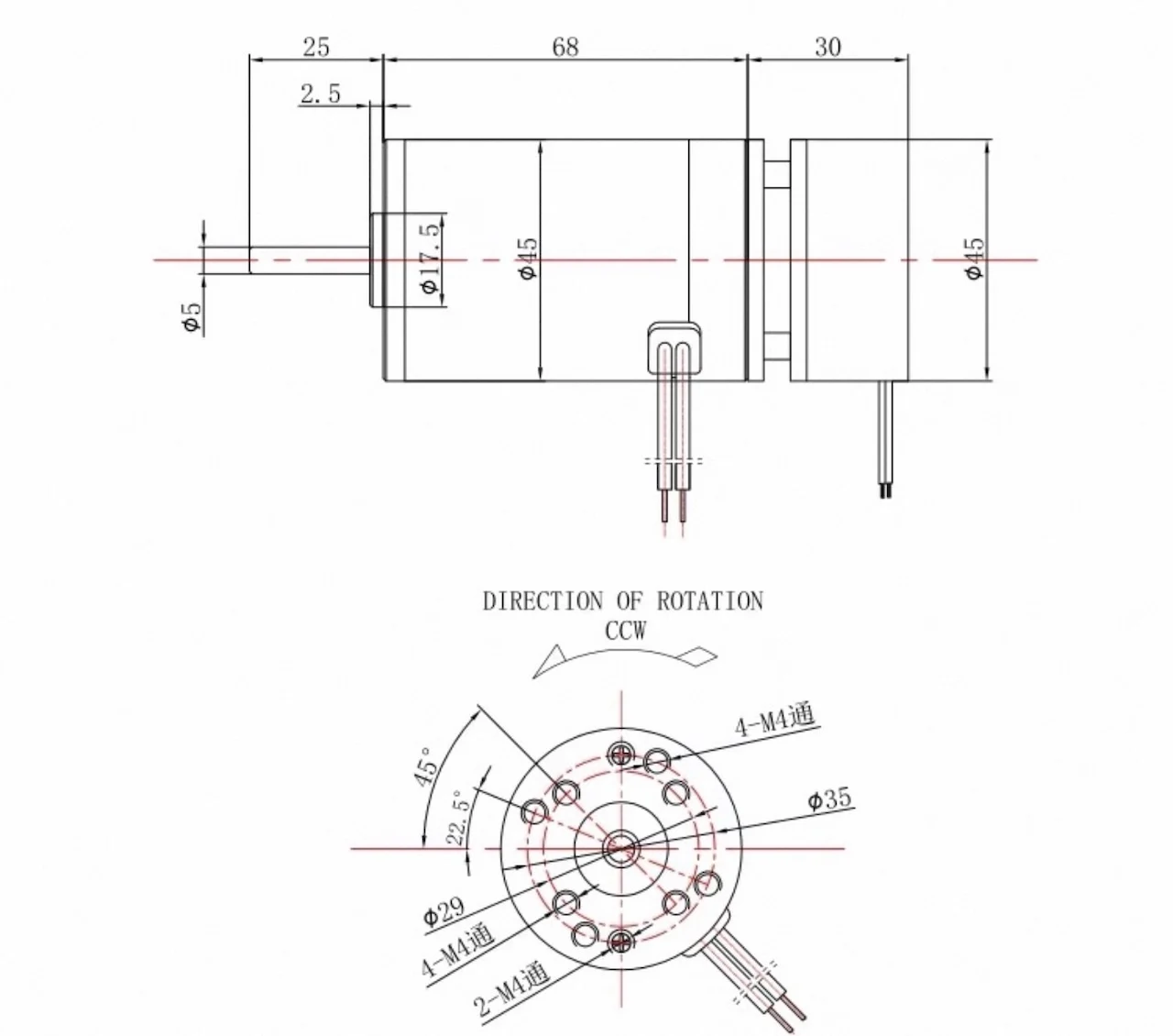 45MM Emergency Stop Brake Motor 24V Power-Off DC Motor 12V Small Motor For Stopping Mechanisms 45ZYT 3500-8000RPM