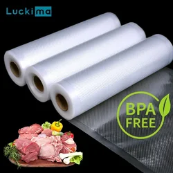 Bolsas de embalaje para almacenamiento al vacío de alimentos, para sellador al vacío, carne, frutas, verduras, bolsa de cocina Sous Vide, 12/15/20/25/28cm, 500cm/rollo