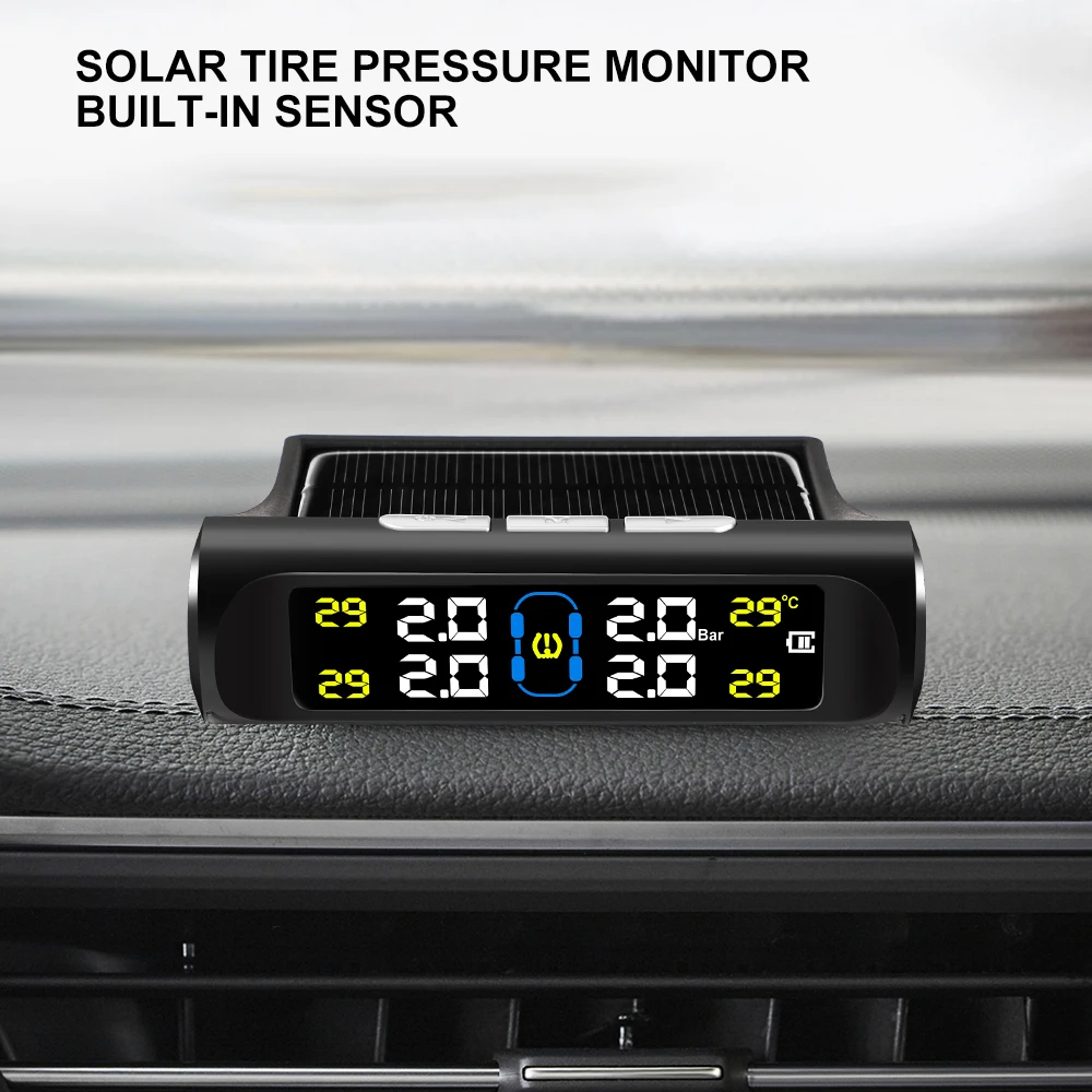 Solar Auto TPMS Reifendruck alarm digitale bunte Anzeige 4 externe Sensoren wasserdichtes Reifen druck überwachungs system