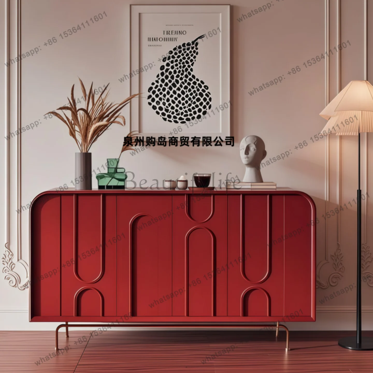 Original creative minimalist lacquered sideboard, living room wall storage, entrance storage and decorative cabinet