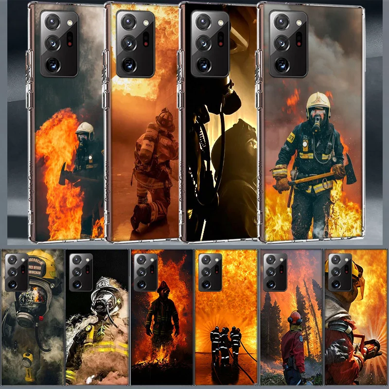 Firefighter Heroes Fireman Coque For Samsung A55 A35 A25 A15 Phone A05S Note 20 Ultra 10 Lite 9 8 M52 M51 M32 M31 M30S M21 J8