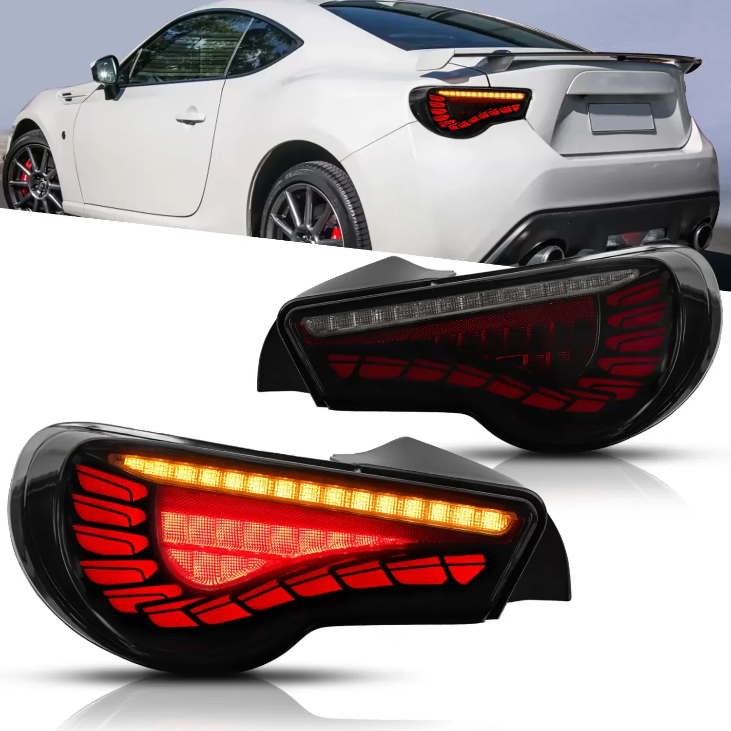 LED Tail Light For Toyota Subaru BRZ 86 GT86 2012-2020 Scion FR-S 2013-2020 With Dragon Scales Dynamic Running Light