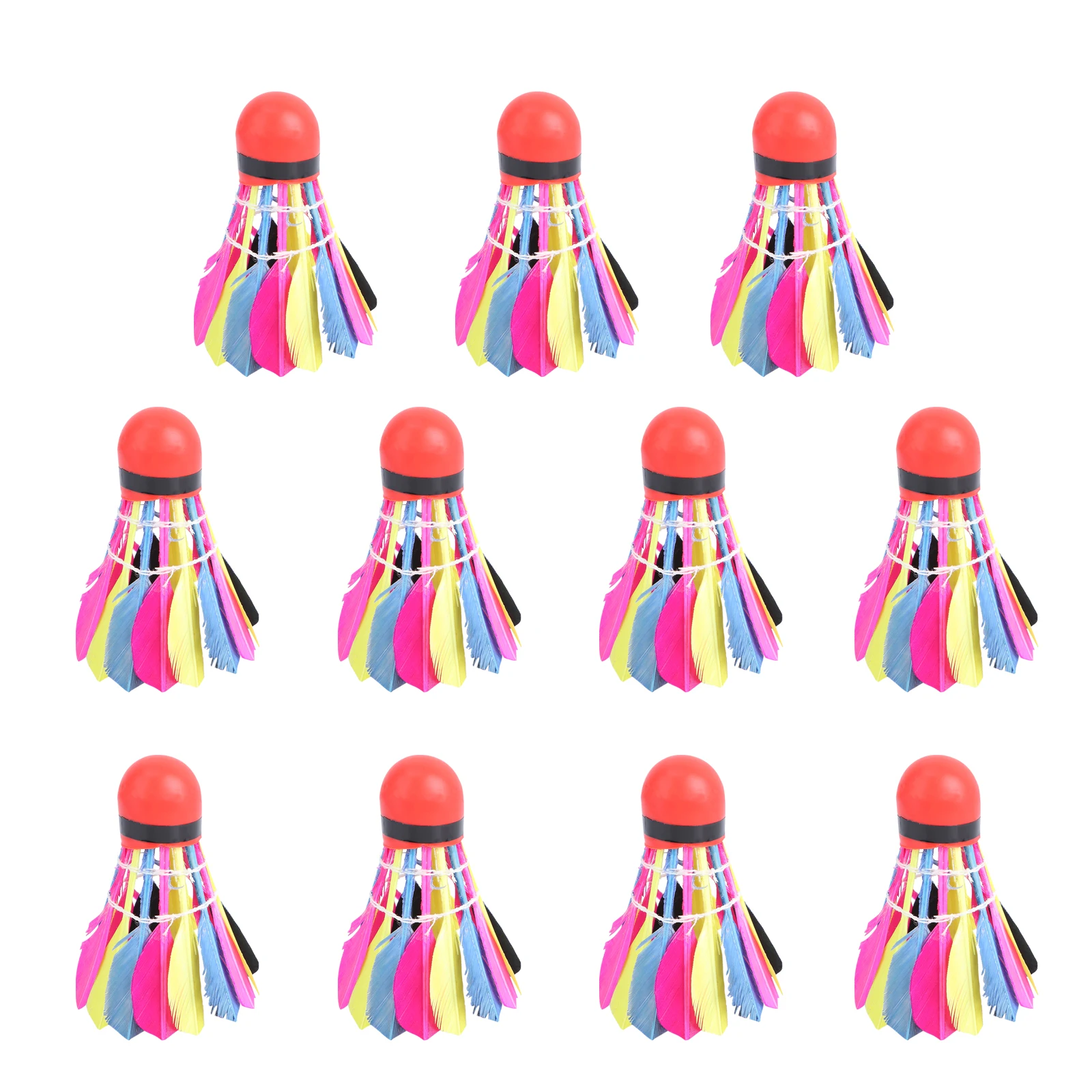 

11pcs Badminton Shuttlecocks Durable Nylon Training Balls Colorful Exercise Fitness Family Play Continuous Bounce Reducing Wear
