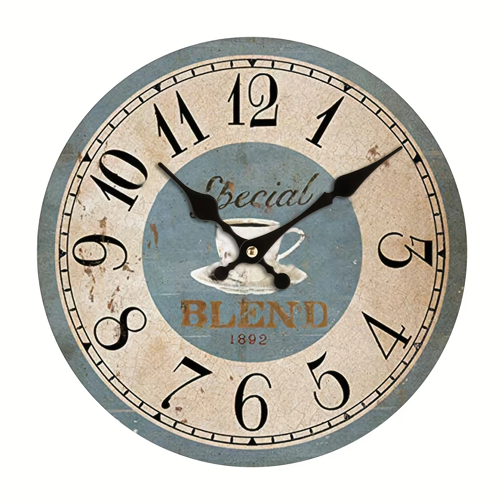 

Elegant Silent Coffee Wall Clock - Wood Fiber, Battery Operated for Living Room Wall Clock Modern Design