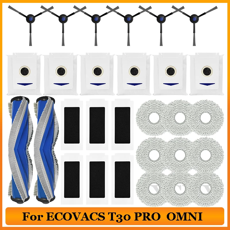 メインサイドブラシ用フィルターモップ,ecovacs t30 pro,t30 max,omni,ddx14,yeedi,m12 pro用アクセサリー,ロボット掃除機交換部品