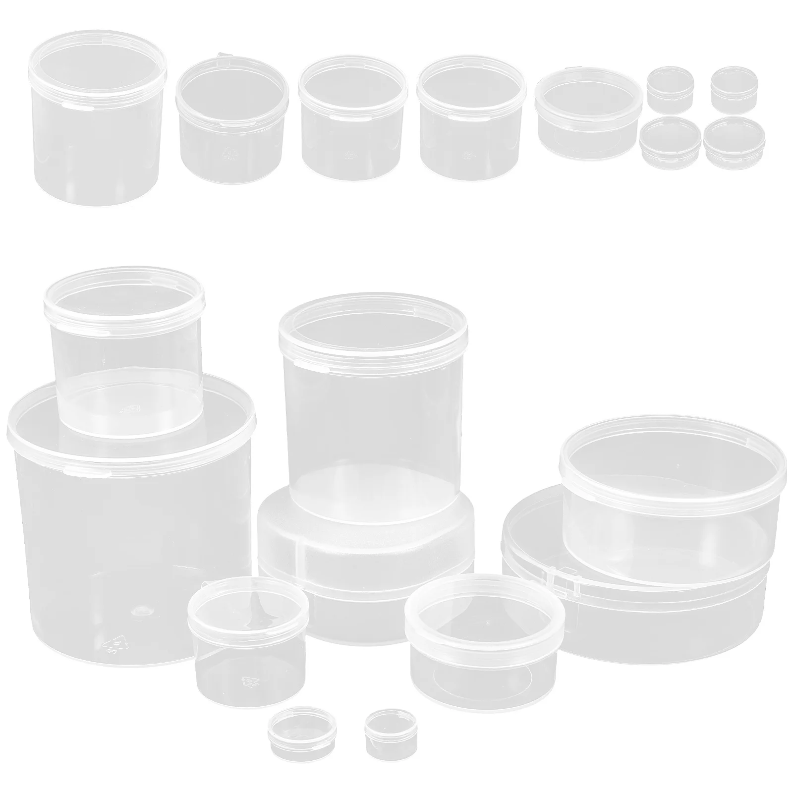 

24Pcs Round Plastic Organizer Boxes Mini Transparent Storage Cases Jewelry Bead Storage Containers Craft Box Mini Boxes