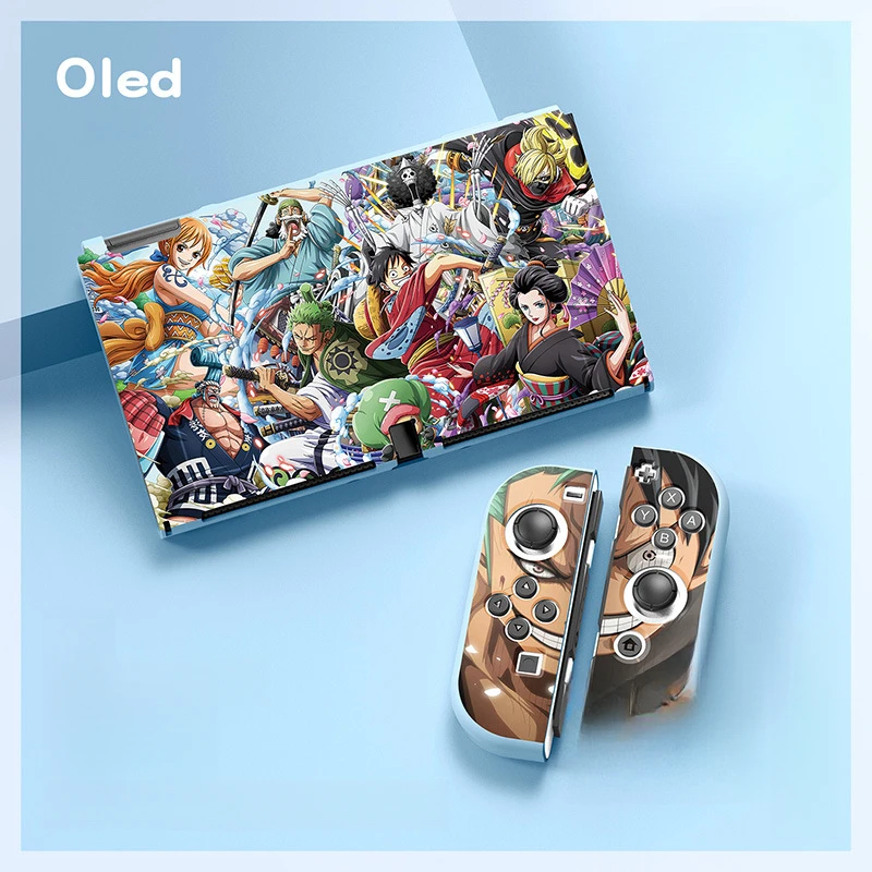 One Piece Cartoon Protective Case for Switch OLED Anime Control Joy-Con Chopper Luffy Zoro Matte TPU Split Non-Slip Soft Shell - view 6