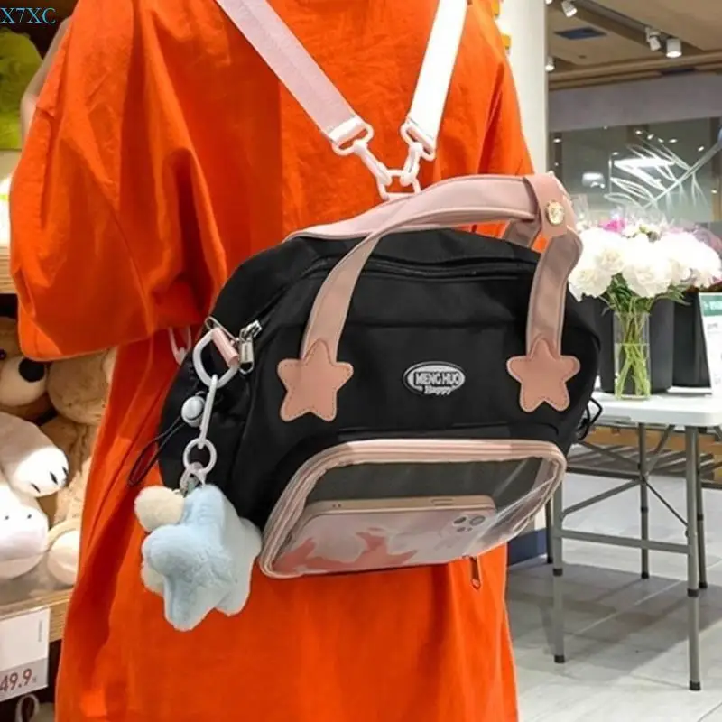 

X7XC Women Bag Harajuku Itabag Badge Backpack Crossbody Bag Student School Bag Japanese Shoulder Bag for Pin Display