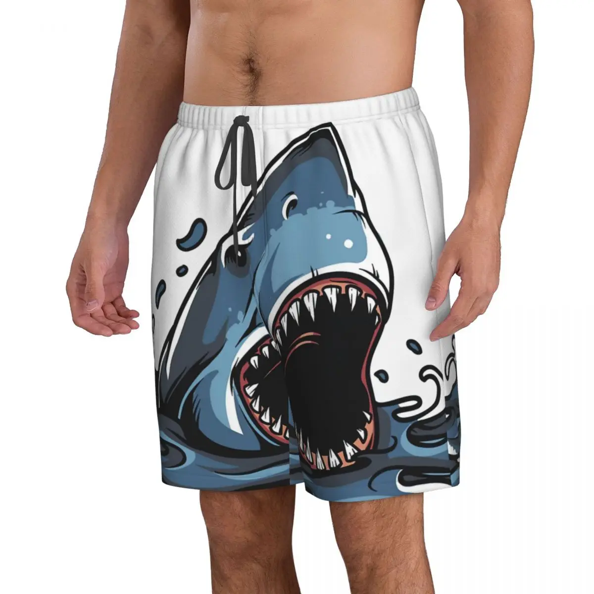 SHARK BITE 3D PRINT DESIGN Men's Beach Shorts Fitness Quick-drying Swimsuit Funny Street Fun 3D Shorts