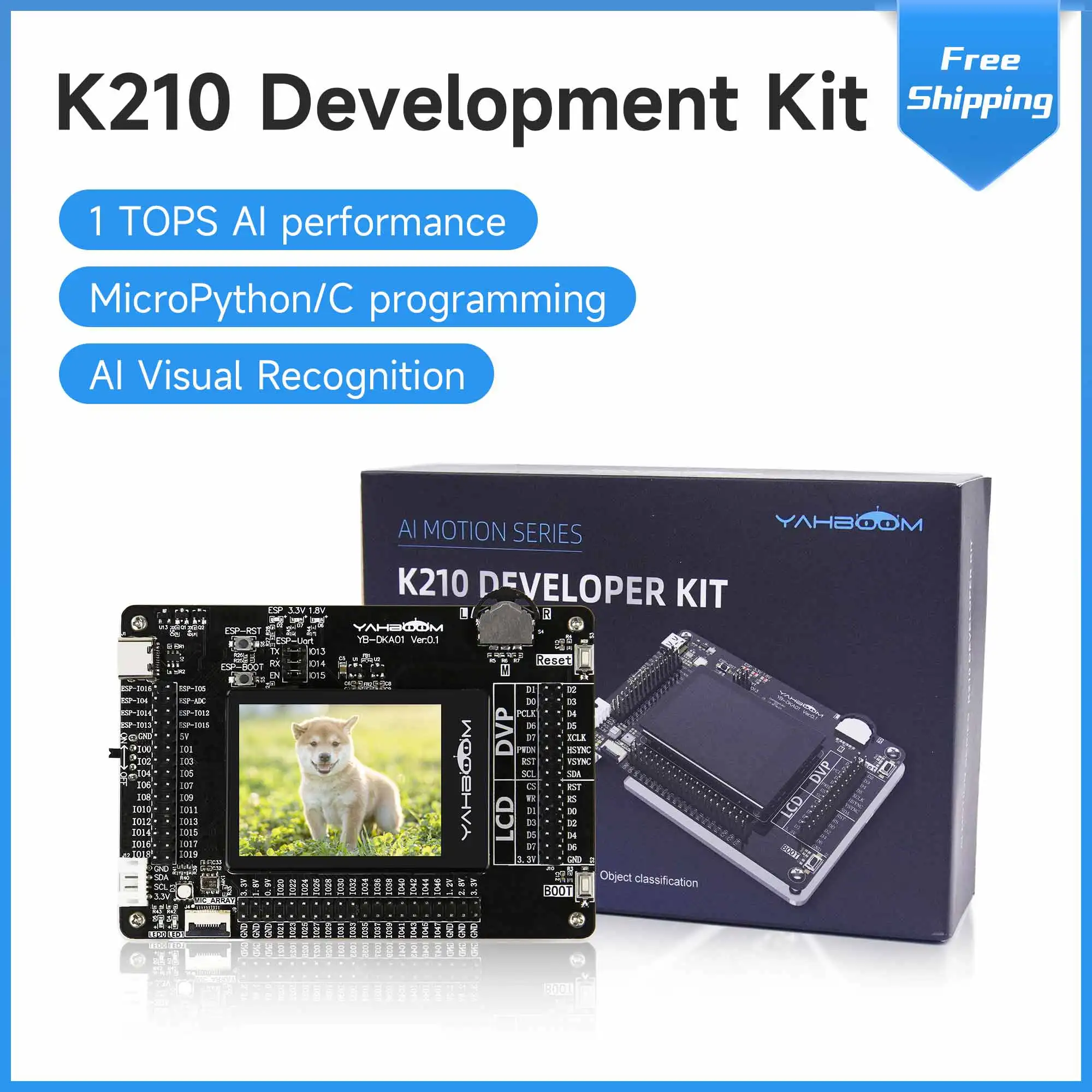 Yahboom K210 Developer Kit Support C Language MicroPython Programming for AI Visual Recognition Deep Learning Face Detection