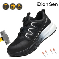 Work Shoes for Men Kevlar fabric Anti-smash Shoes Mens Black Hiking Boots Safety Shoes Lightweight Breathable Botas Para Hombre