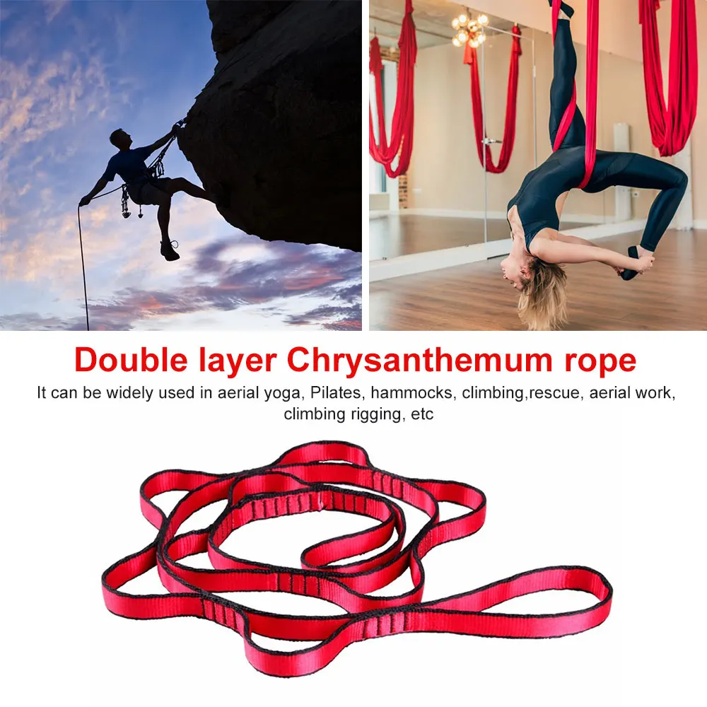 Yoga Stretch Belt Extender Strap Rope Outdoor Hanging Rope Climbing Rope Elastic Yoga Hammock Shoulder Strap for Aerial Yoga